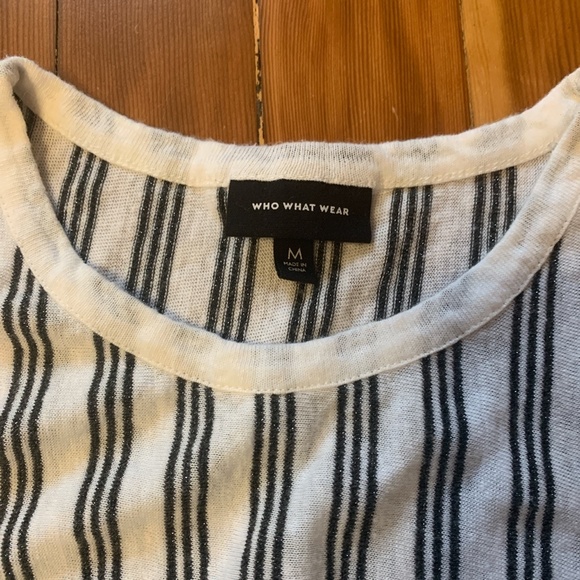 Striped ruffle tank whowhatwear metallic M - Picture 2 of 4